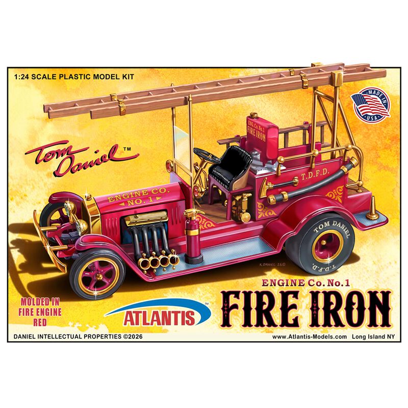 ATLANTIS M7530 1/24 Tom Daniel's Vintage Fire Iron Old Time Fire Engine Show Rod Model Kit