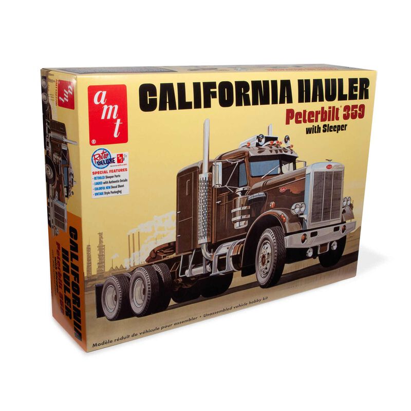 AMT 1327 1/25 Peterbilt 359 California Hauler with Sleeper Model Kit