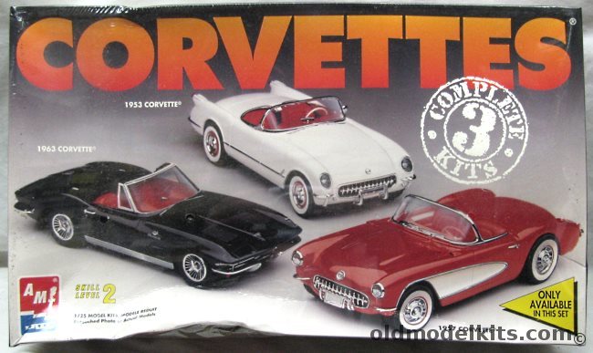 AMT 8175 3 Corvettes Kit Models # 8175 1957 1953 1963, Skill Level 2 new and Sealed
