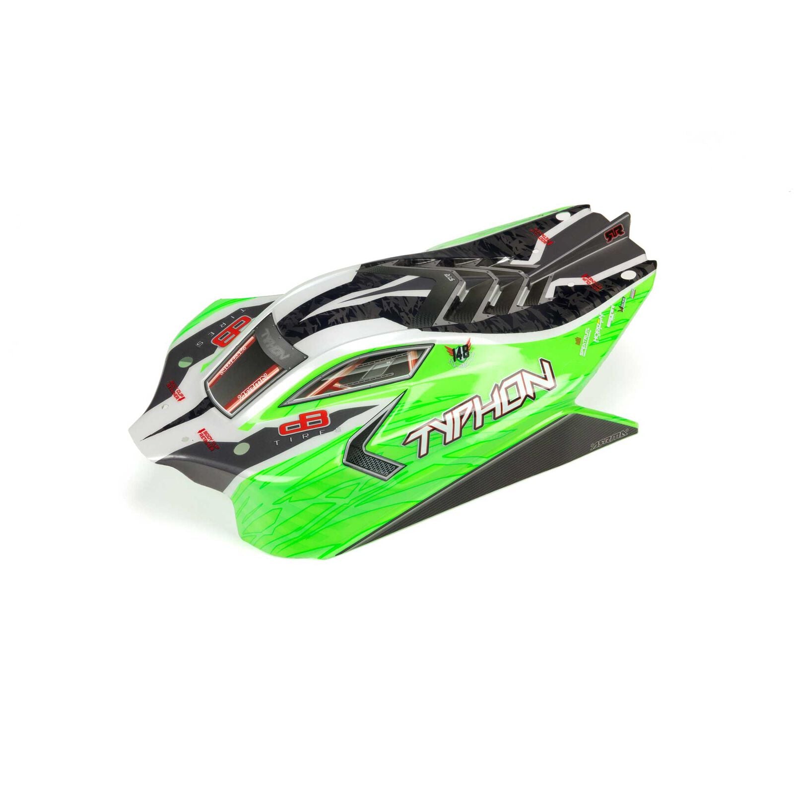 ARRMA ARA402272 1/8 Painted and Trimmed Body with Decals, Green: TYPHON 4X4 BLX