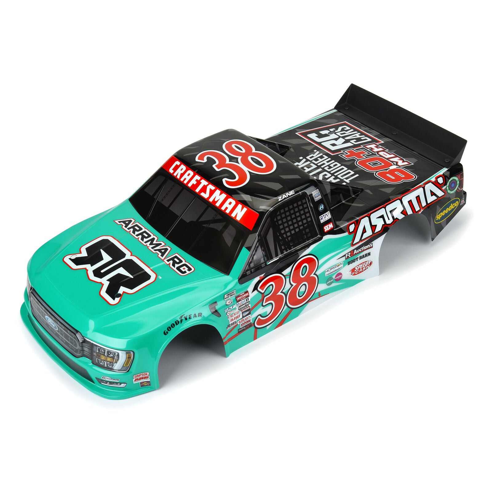 ARRMA ARA410018 1/7 2023 NASCAR Ford F-150 No.38 Truck LE Body (Teal): Infraction 6S