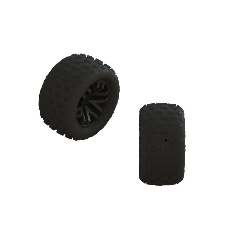 ARRMA ARA550112 dBoots 'FORTRESS' Tire Set Glued (Black) (2 Pairs)