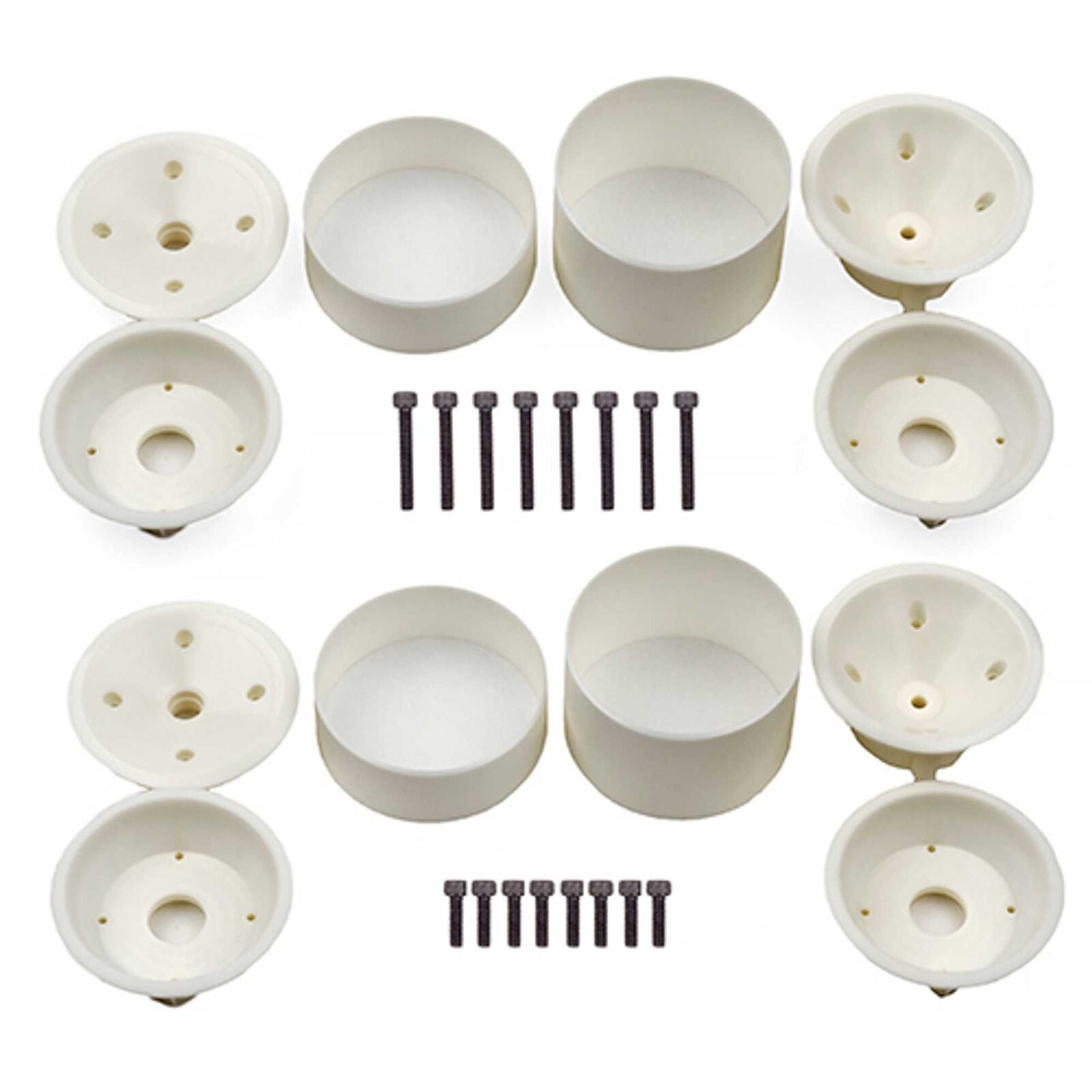 ASSOCIATED 7807 RC10T Wide Rear and Narrow Front Wheels, (3-piece) white