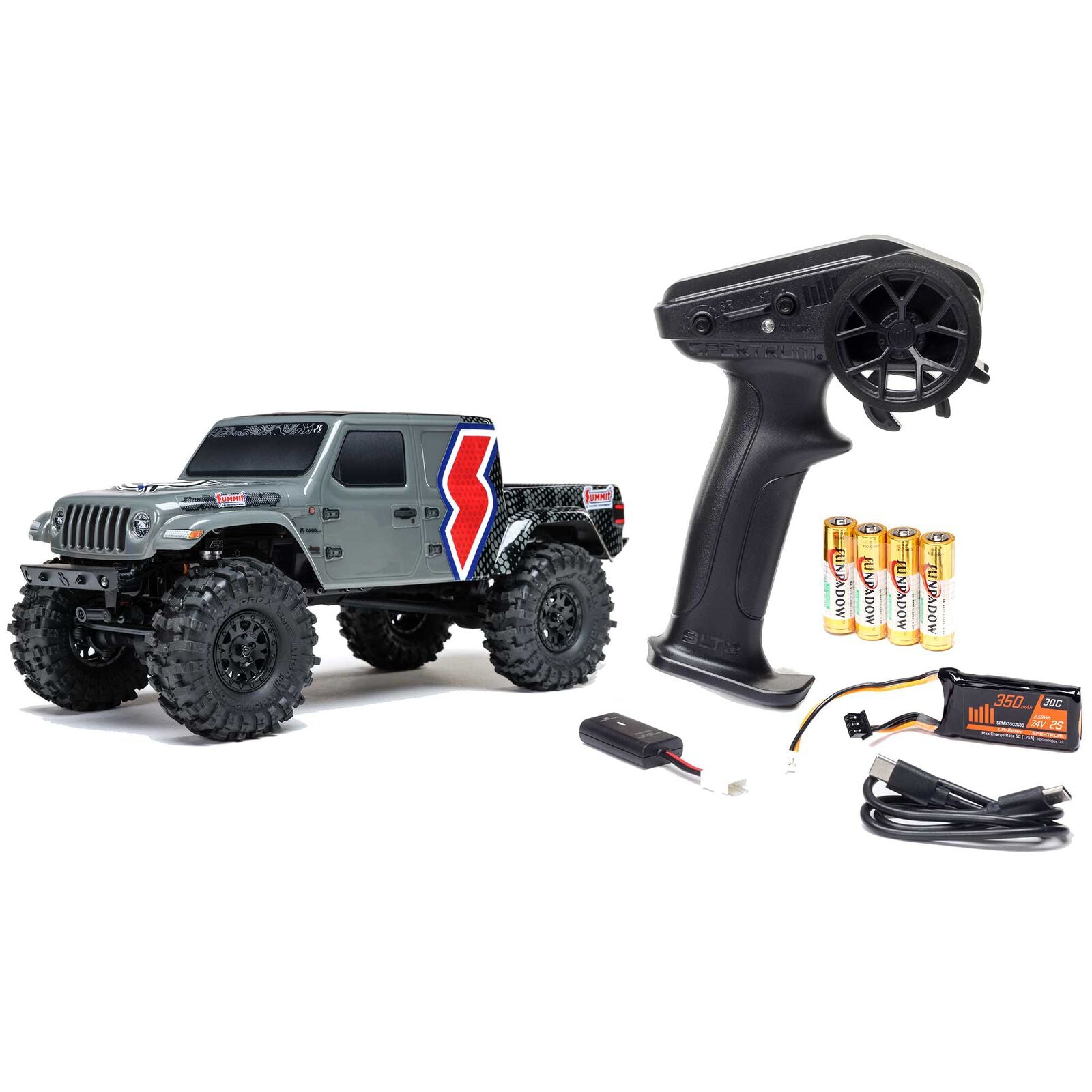 AXIAL AXI-2324 1/24 SCX24 Summit Racing Jeep Gladiator 4X4 Rock Crawler RTR (Battery & Charger Included), Gray