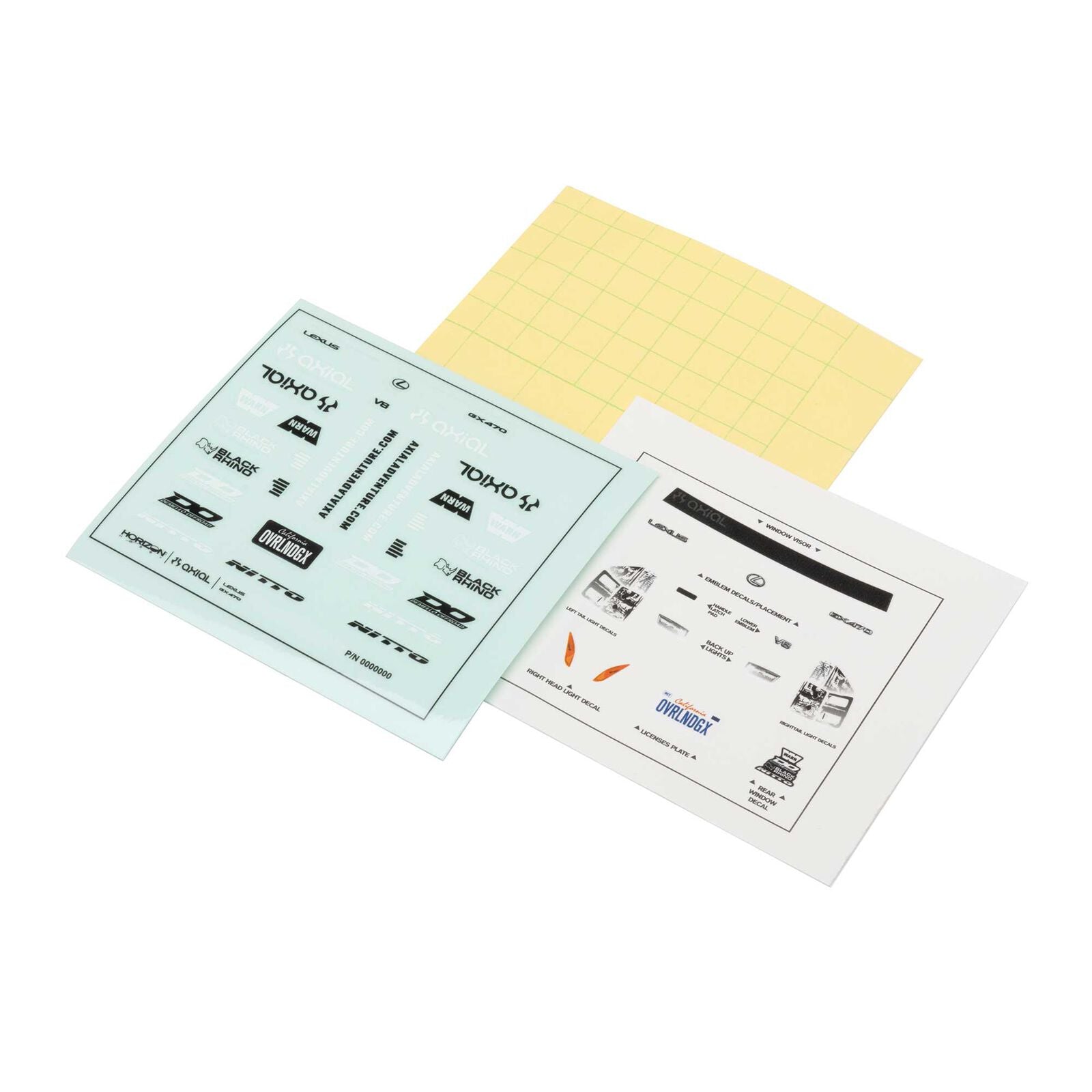 AXIAL AXI-2342 Decal Sheet: SCX24 Lexus GX 470