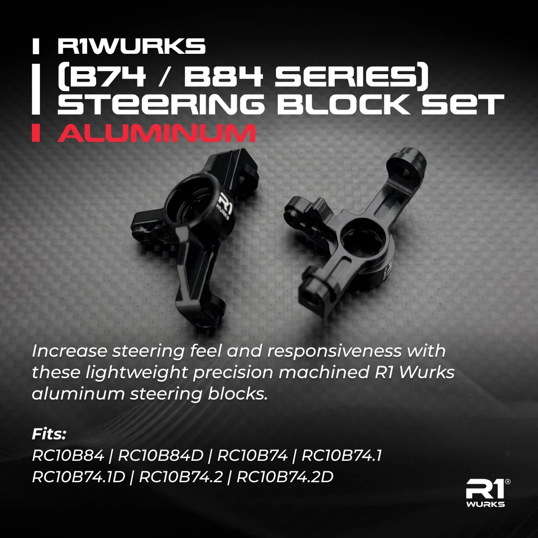 R1WURKS 900036 (Fits B74 / B84 Series) Steering Block Set, Aluminum