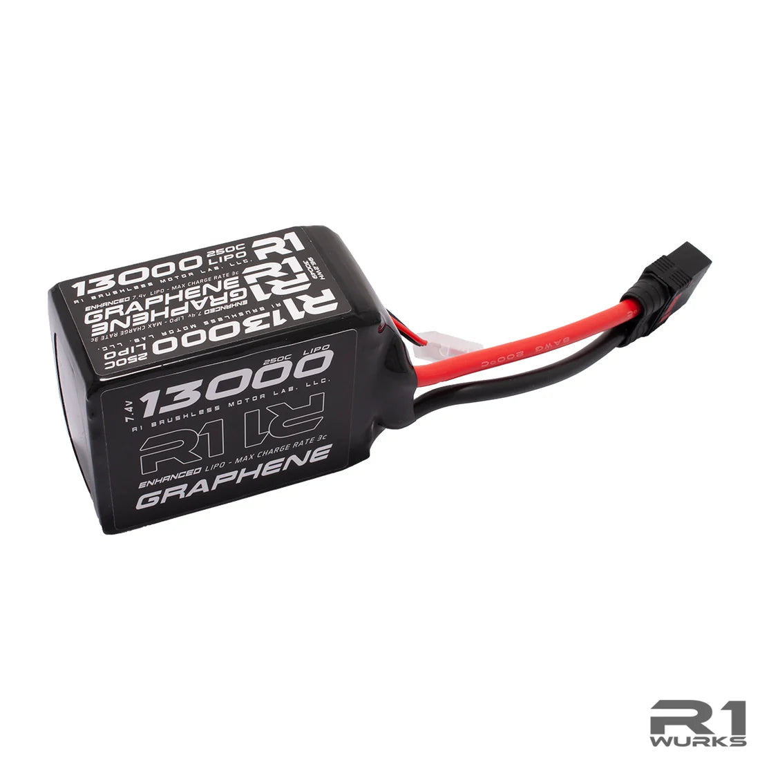 R1WURKS 030049-1 13000mah Enhanced 7.4v 250c Graphene Lipo w/ QS8 Plug