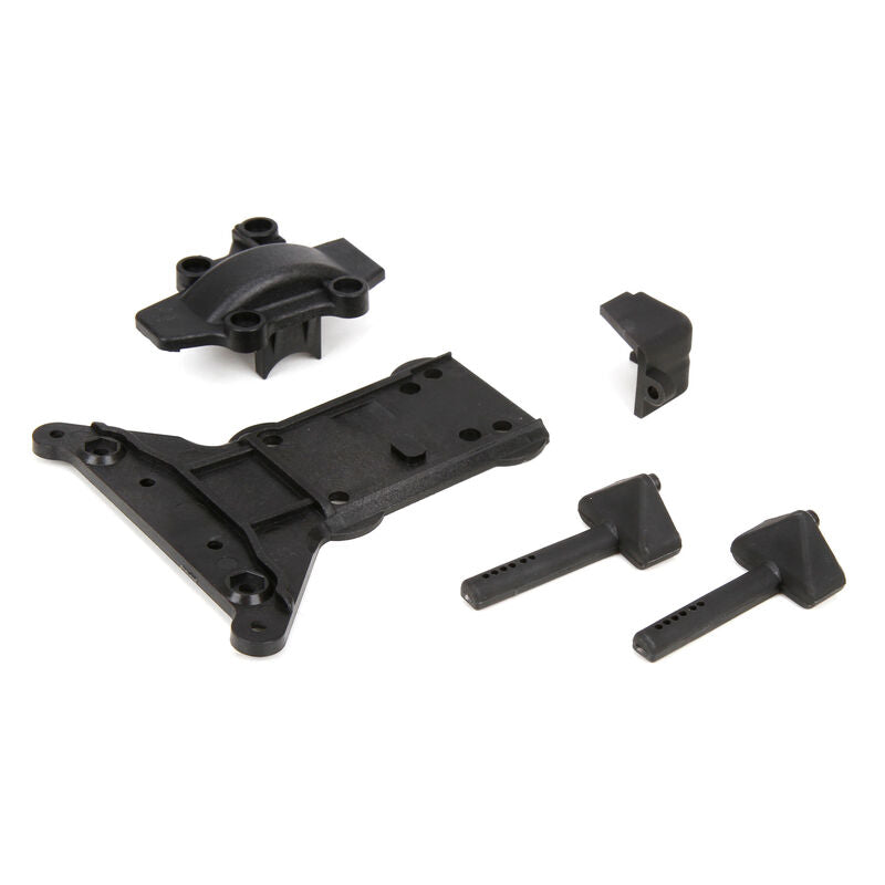 ECX ECX231010 Gear Cover/Kick Plate/Battery Mounts: 1/10 4WD All