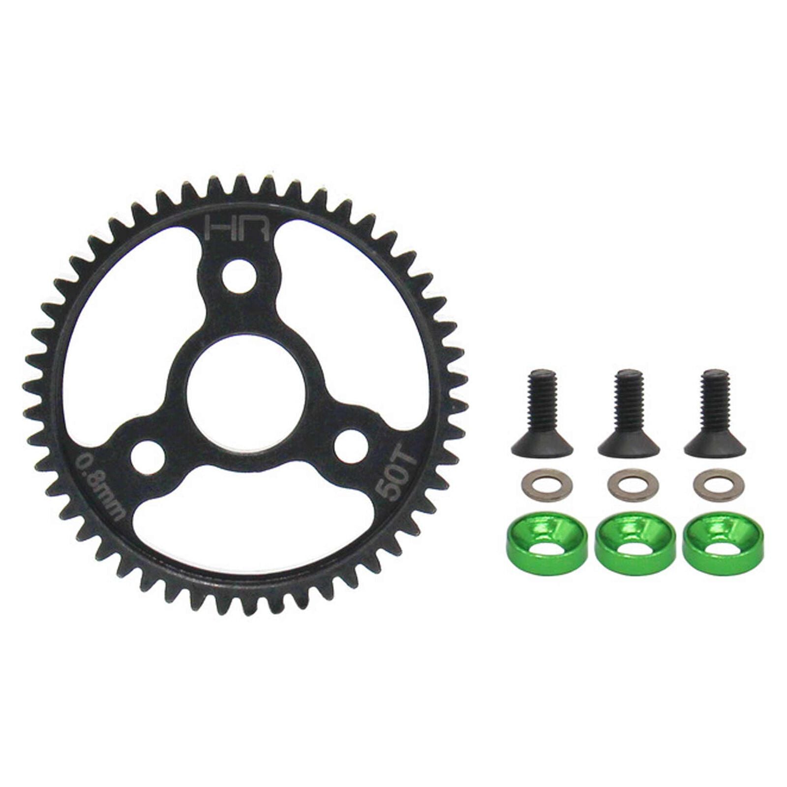 HOT RACING SJT250 50T Green Steel Spur Gear, 0.8 Mod: Traxxas E-Revo, Slash 4X4, Stampede 4X4