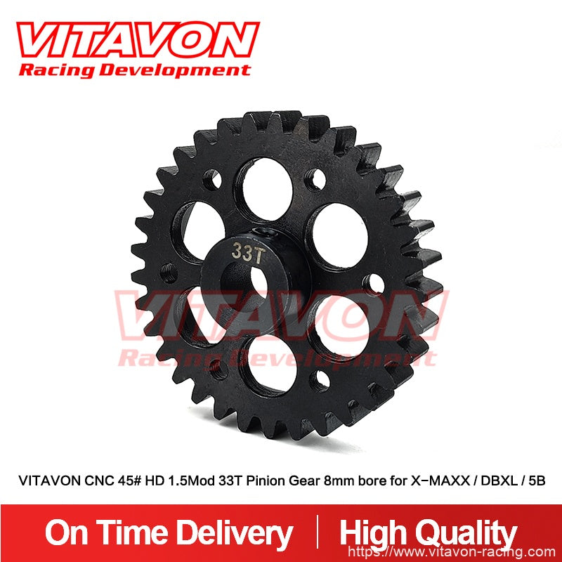 VITAVON XMAXX7833T Pinion Gear 8mm Bore 33T CNC 45# HD 1.5Mod For X-MAXX / DBXL / 5B