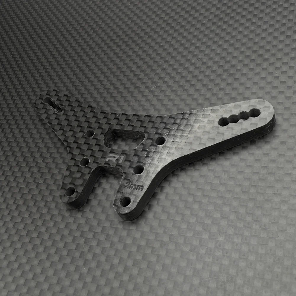 R1WURKS 900152-G (B7 Series) Rear Carbon Fiber Shock Tower, -2mm (Gloss 3K Plain Weave)
