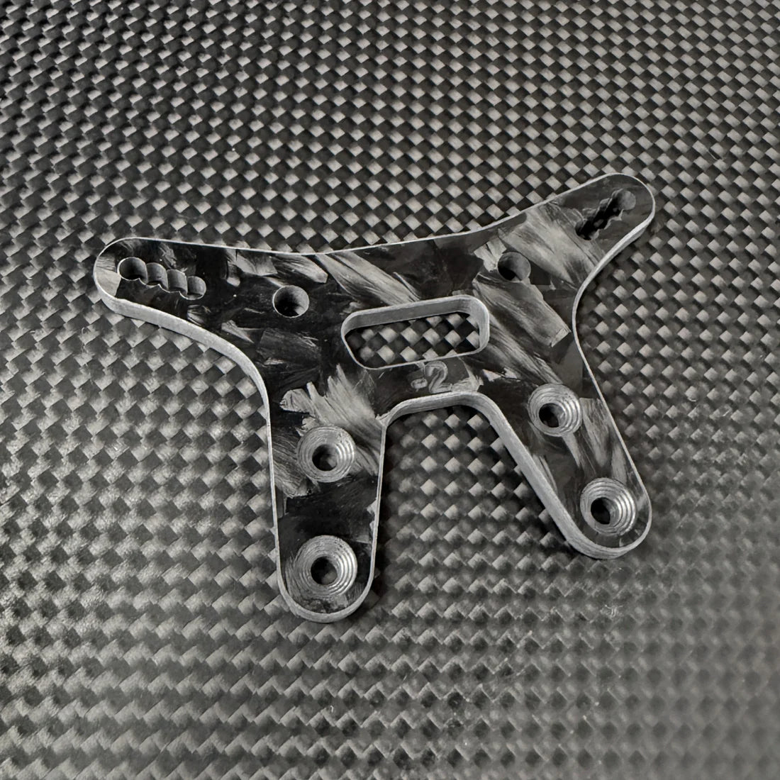 R1WURKS 920282-F R1B Front Carbon Fiber Shock Tower, -2mm (Matte Forged)