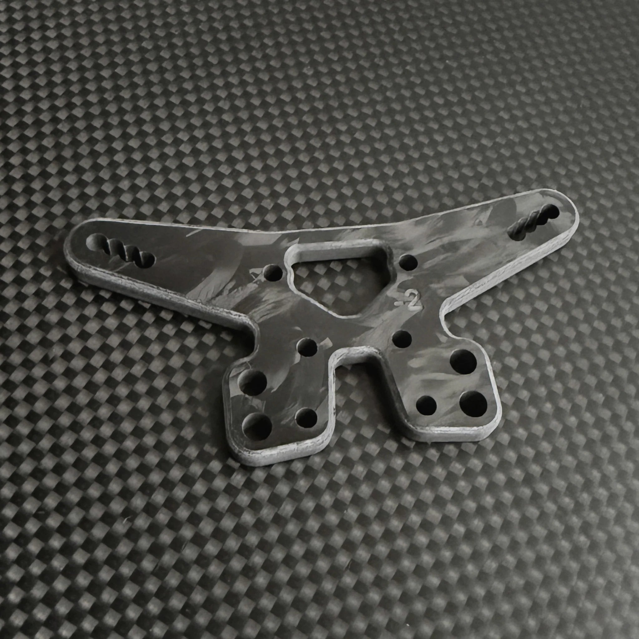 R1WURKS 920283-F R1B Rear Carbon Fiber Shock Tower, -2mm (Matte Forged)