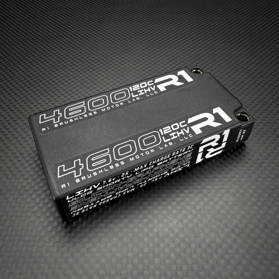R1WURKS 030040 4600mah 120c 7.6v 2S ULCG Shorty LiPo Battery, Silicon Graphene