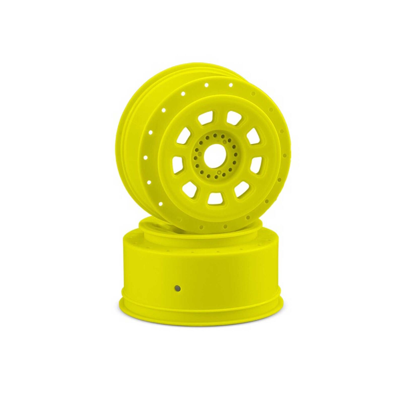 JCONCEPTS 3421Y 9-shot 17mm Hex SCT Tire Wheels, Yellow (2)