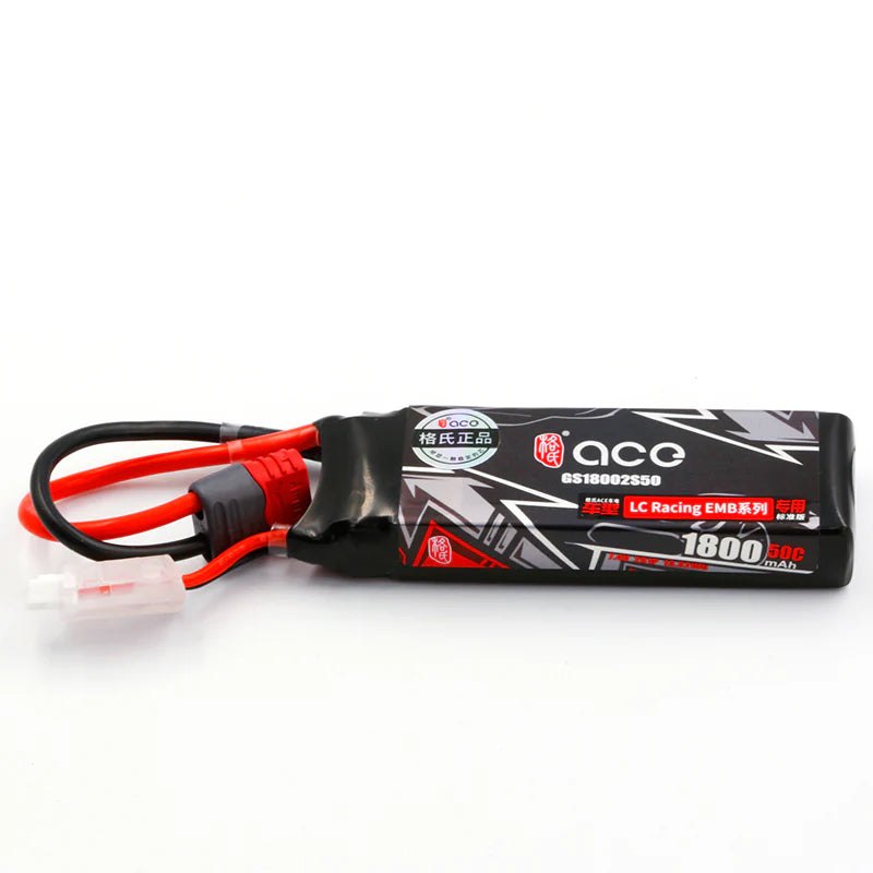 LC RACING L6044 LIPO Battery, 1800mah 7.4v 30x95mm