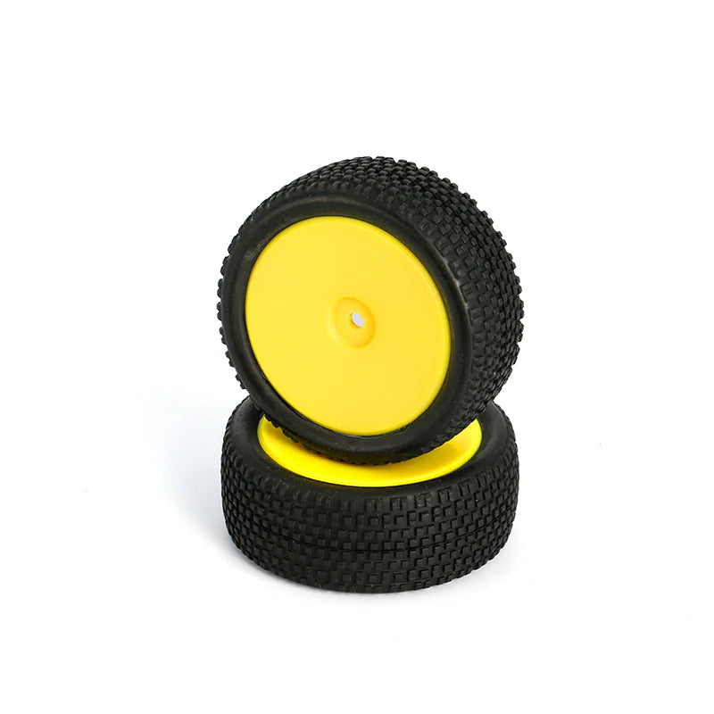 LC RACING L6250 All Terrain Buggy Front Tires Mounted Yellow, 12mm 2pcs