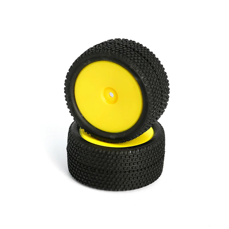LC RACING L6251 All Terrain Buggy Rear Tires Mounted Yellow, 12mm 2pcs