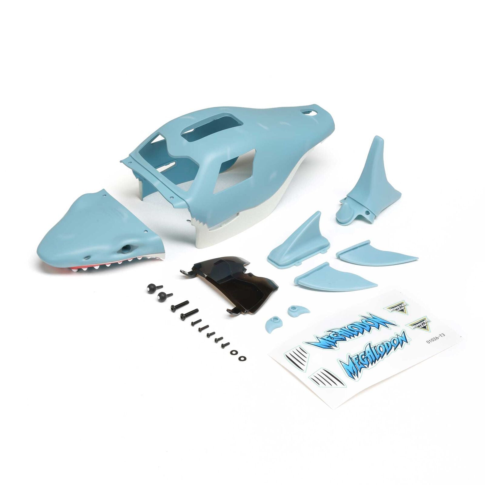 LOSI LOS-2054 Painted Complete Body Set, Megalodon: Mini LMT