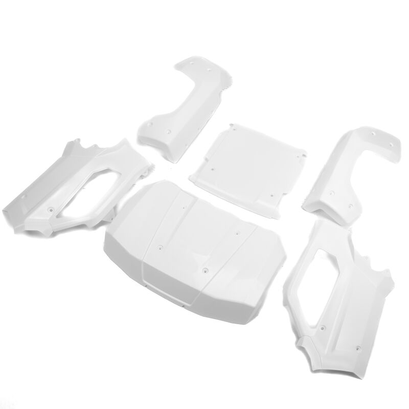 LOSI LOS-3662 Body Set, Complete, White: 5IVE-T 3.0