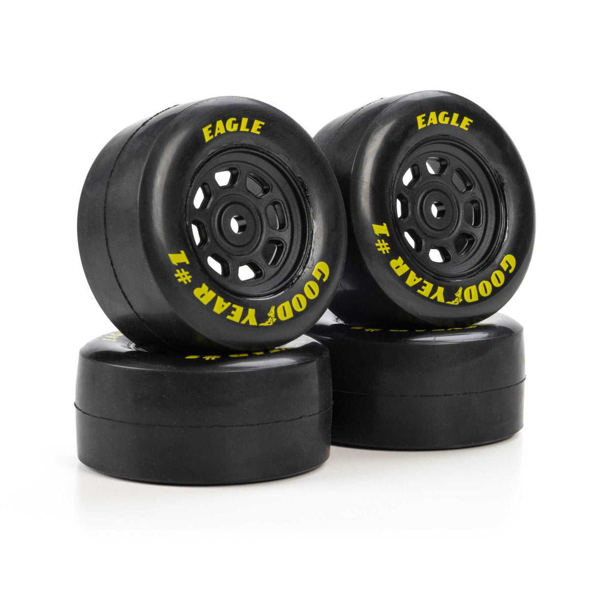 LOSI LOS-4566 Eagle Gen 4, Mounted Tires, Stock (4): NASCAR GROM