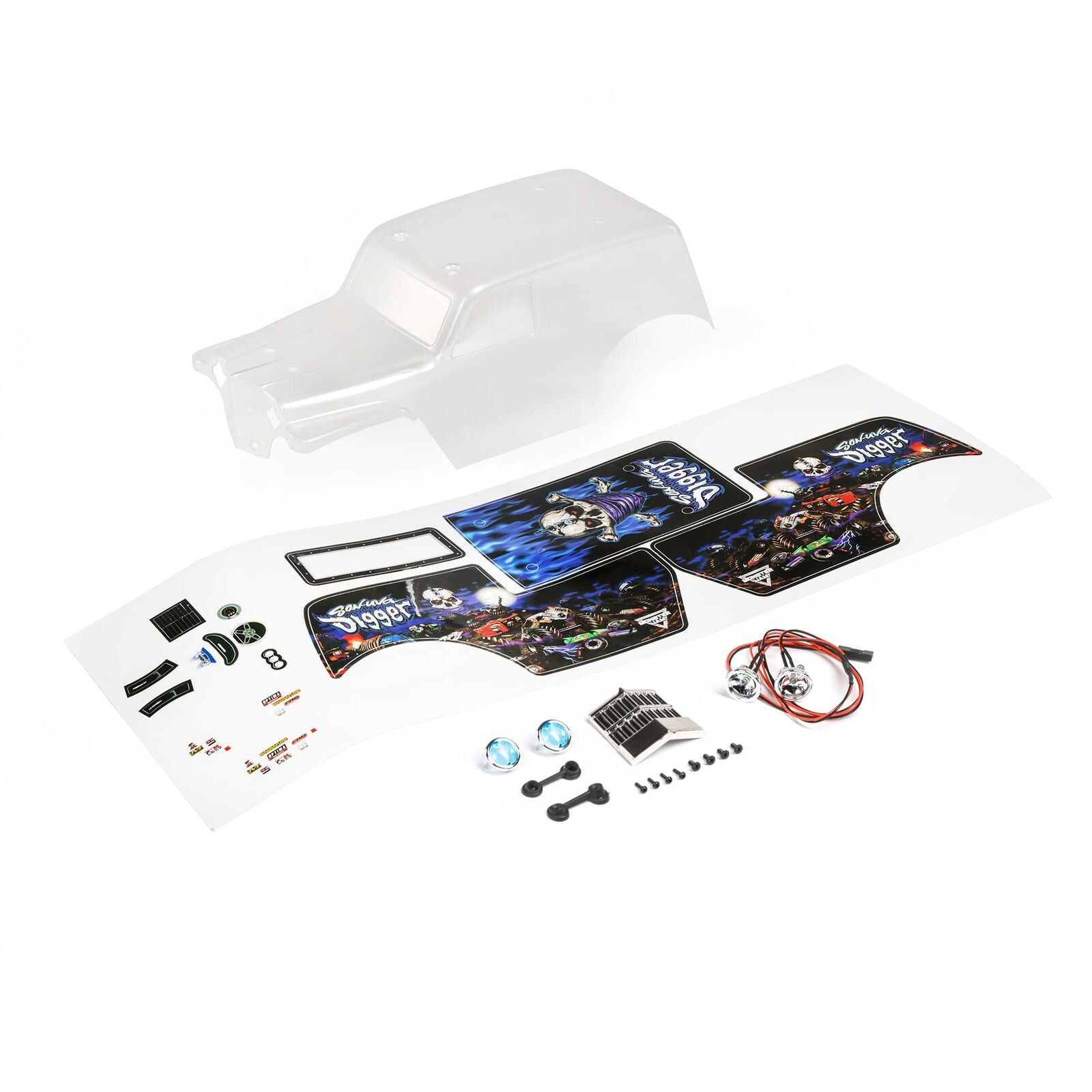 LOSI LOS210047 Body Set, Son Uva Digger, Clear: Mini LMT