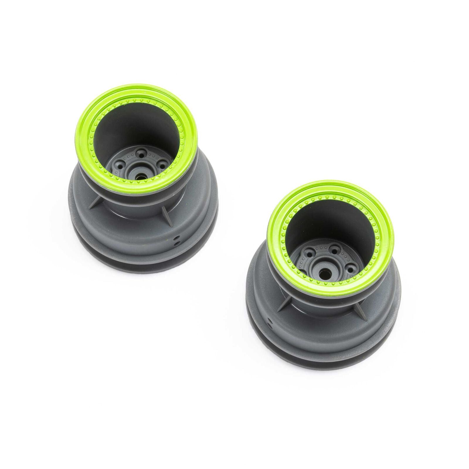 LOSI LOS41044 MT Wheel, Green Beadlock, Lt Grey(2): Mini LMT
