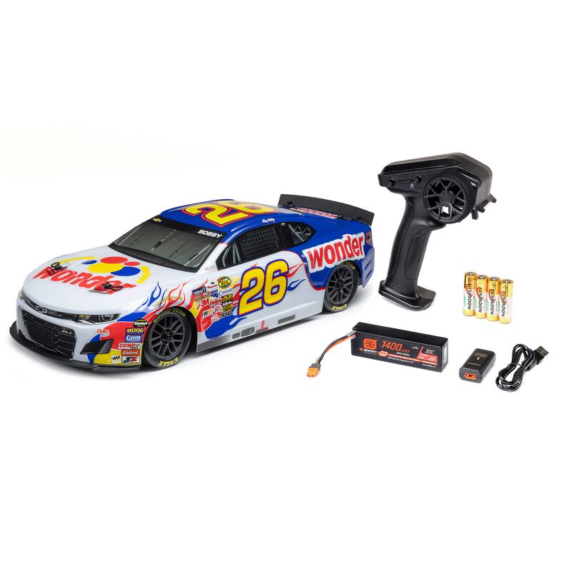 LOSI LOSF1122626 1/12 Losi NASCAR Ricky Bobby No. 26 Wonder Bread Chevrolet ZL1 (Battery & Charger Included)