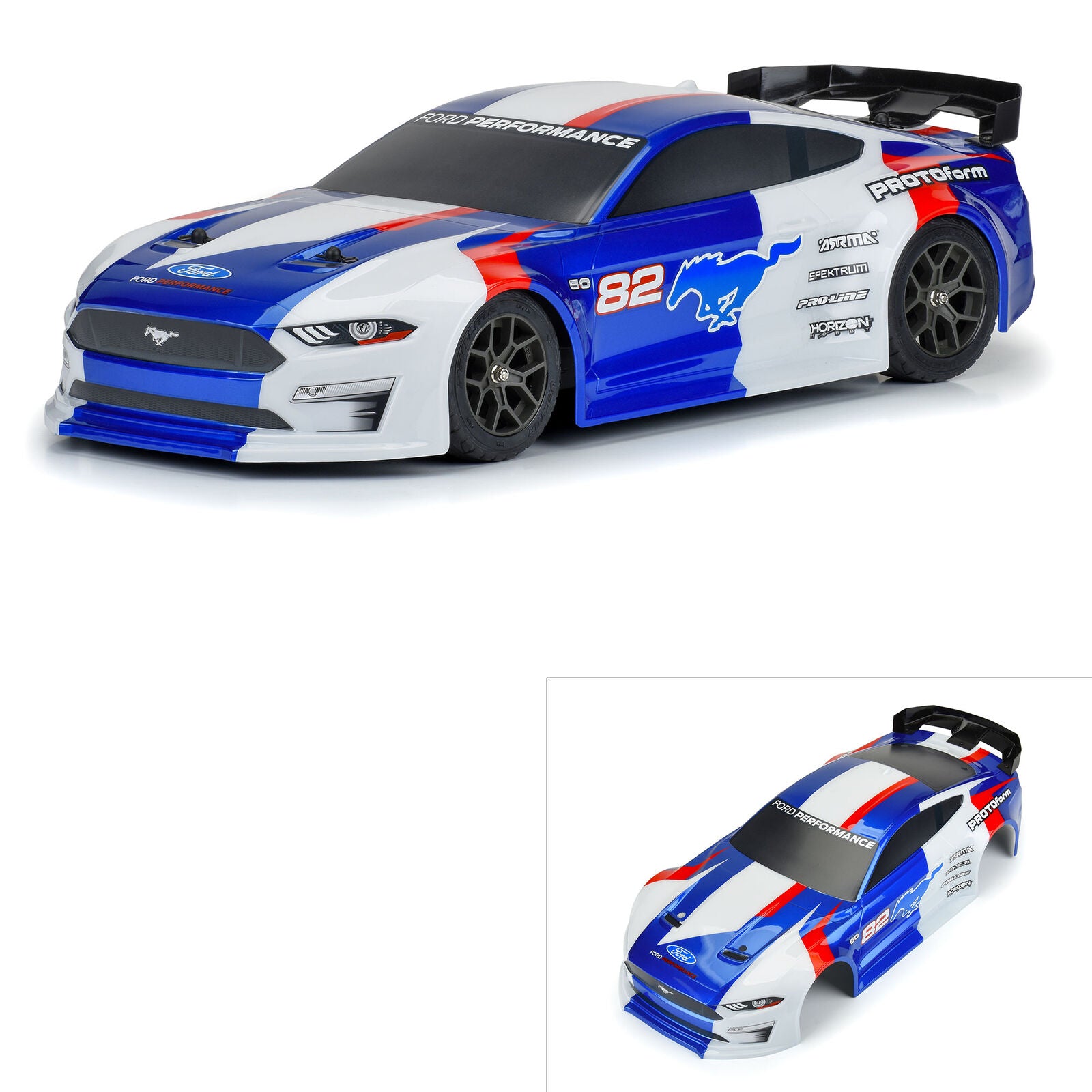 PROTOFORM 1582-13 1/8 2021 Ford Mustang Painted Body (Blue): Vendetta & Infraction 3S