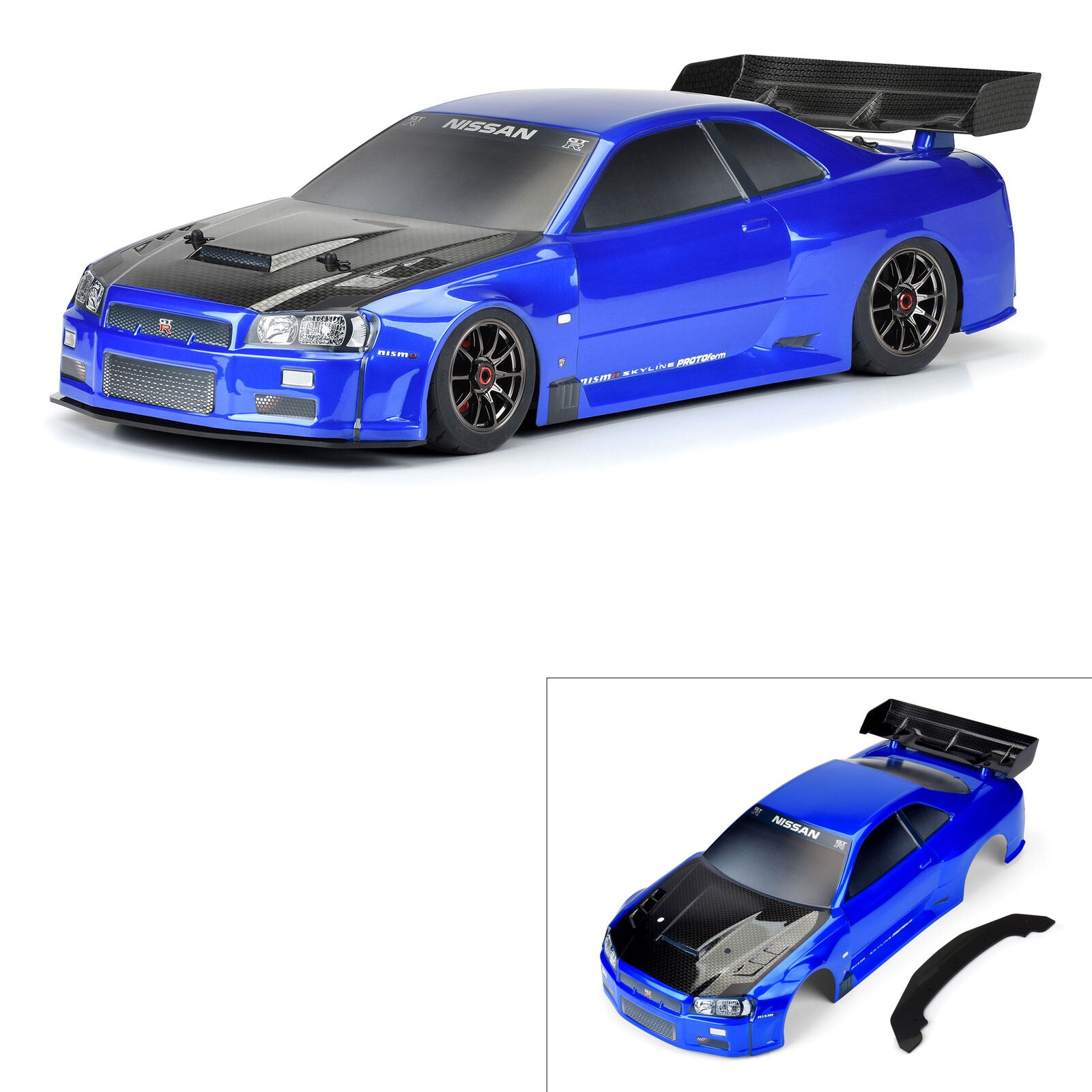 PROTOFORM 1584-13 1/7 2002 Nissan Skyline GT-R R34 Painted Body (Blue): Infraction 6S