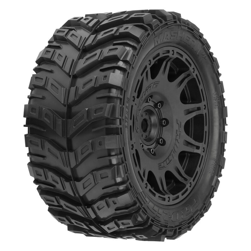 PROLINE 10176-11 1/6 Masher X HP BELTED F/R 5.7” Tires MTD 24mm Blk Raid 8x48 Hex (2)