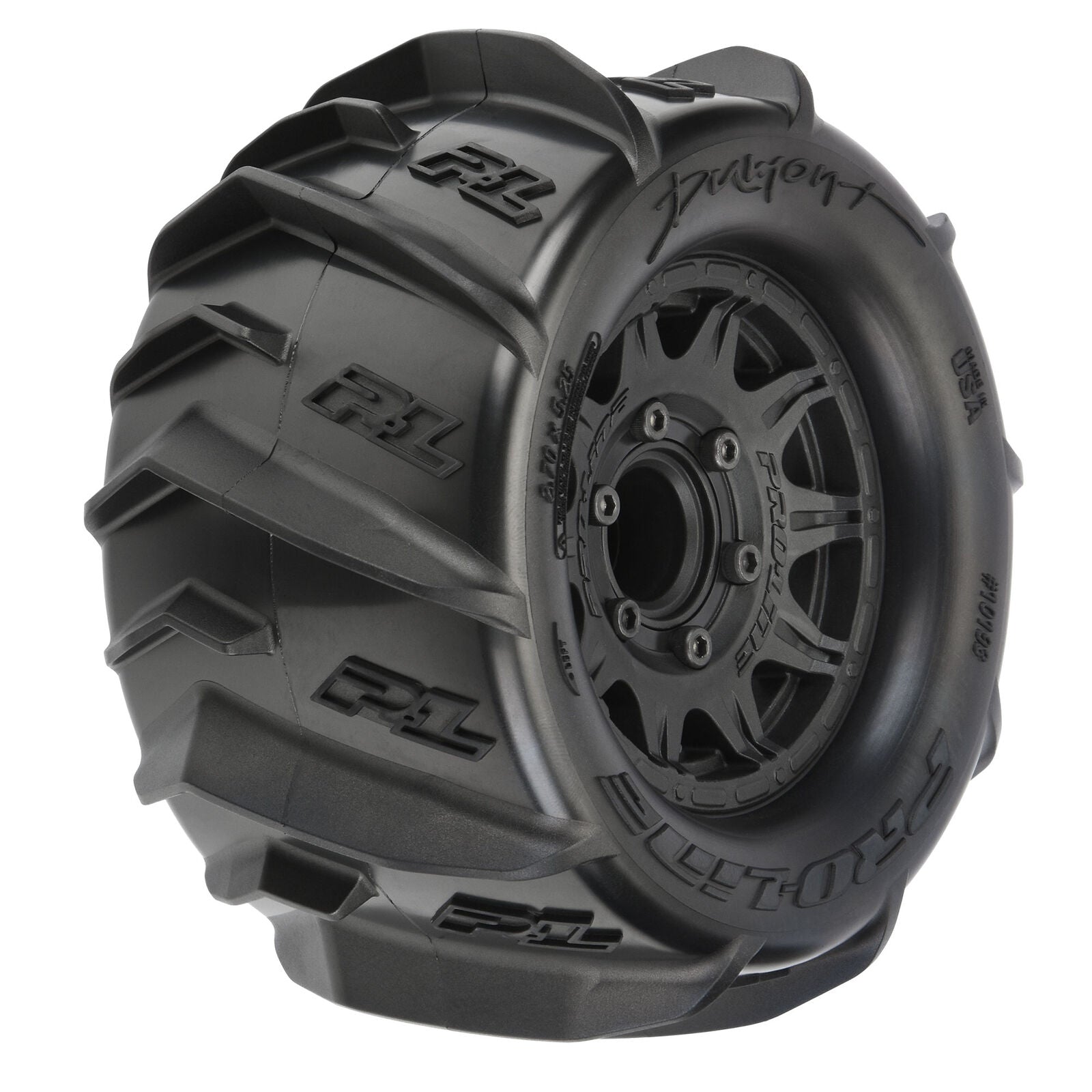 PROLINE 10193-10 1/10 Dumont F/R 2.8" MT Tires Mounted 12mm/14mm Black Raid (2)