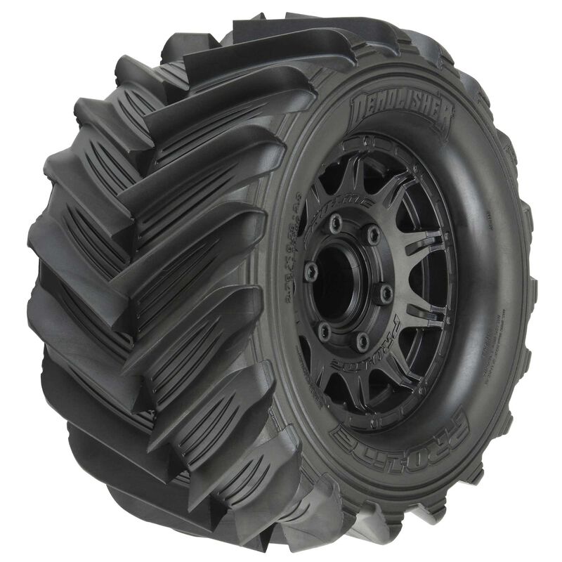 PROLINE 10196-10 1/10 Demolisher Front/Rear 2.8" MT Tires Mounted 12mm Blk Raid (2)