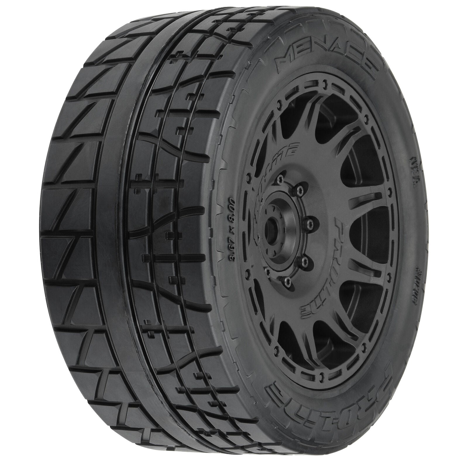 PROLINE 1020511 1/6 Menace HP BELTED F/R 5.7” Tires MTD 24mm Black Raid 8x48 Hex (2)