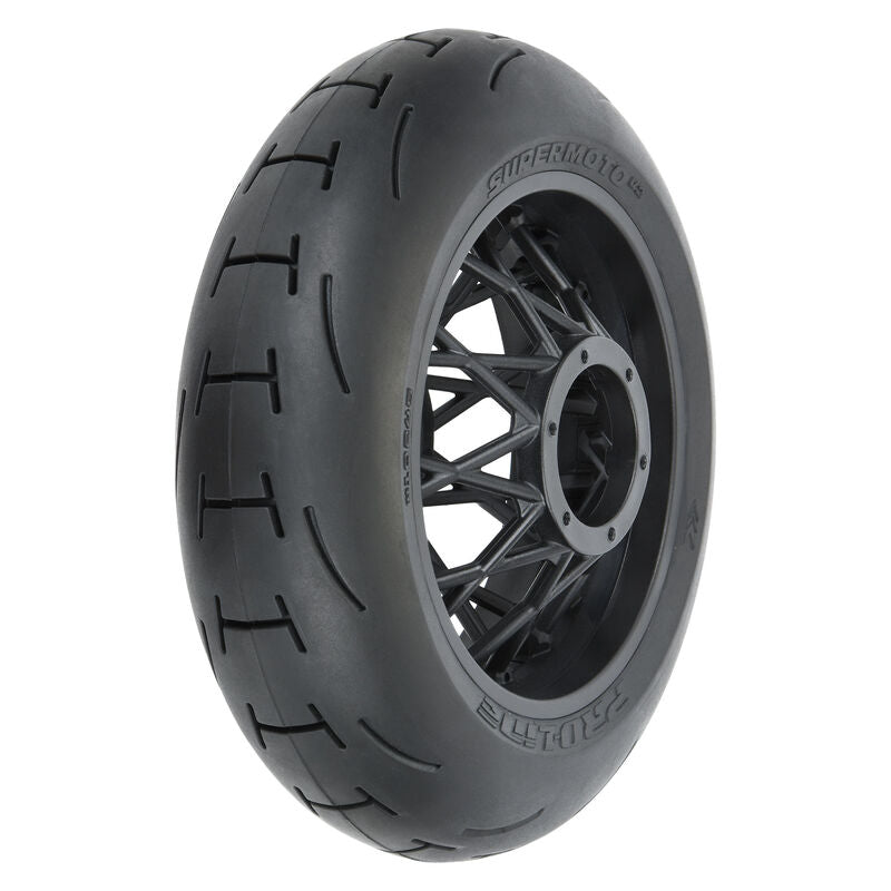 PROLINE PRO1024510 Pro-Line Racing 1/4 Supermoto 2.0 S3 Rear Tire MTD Black Supermoto Wheel: MX/SM