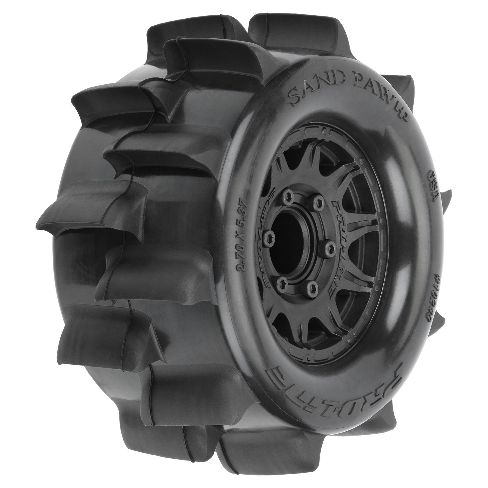 PROLINE PRO1024910 1/10 Sand Paw HP BELTED F/R 2.8" MT Tires MTD 12/14mm Black Raid (2)