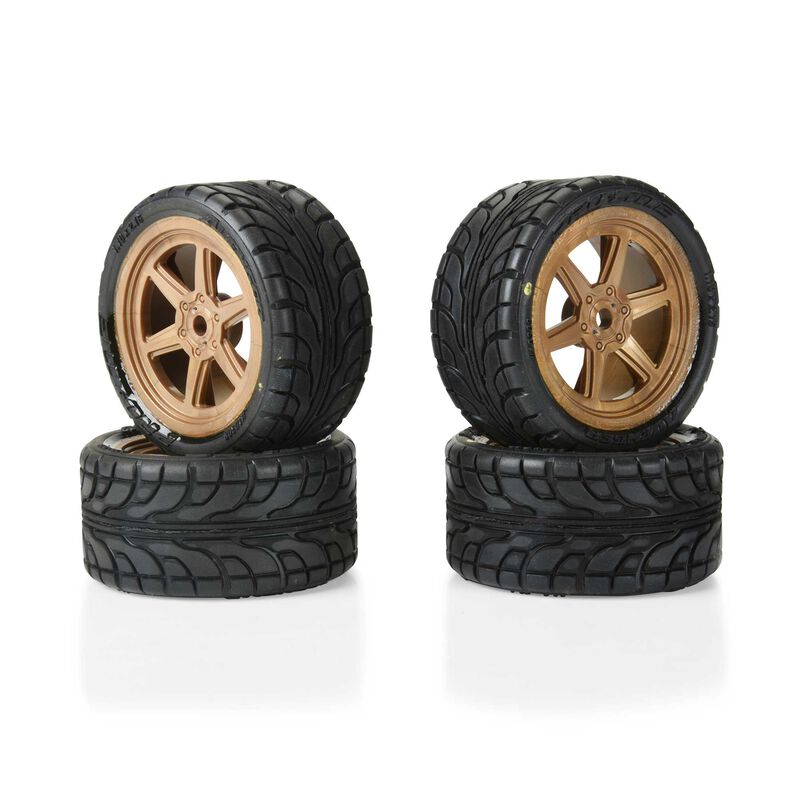PROLINE PRO1030813 1/12 Avenger Tire Mounted on Overdrive Bronze Wheel 8mm Hex (4): Losi Race Car