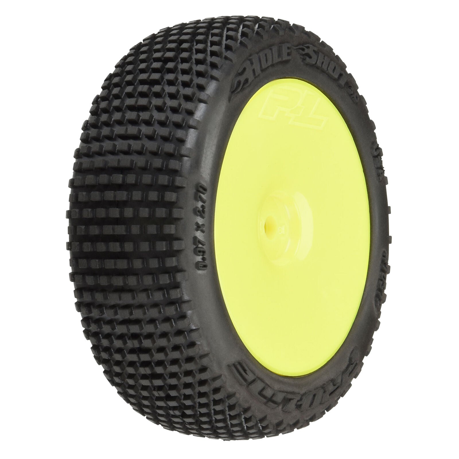 PROLINE PRO1031712 1/14 Hole Shot 3.0 F/R Tire MTD 12mm Yellow Velocity (4): Typhon GROM