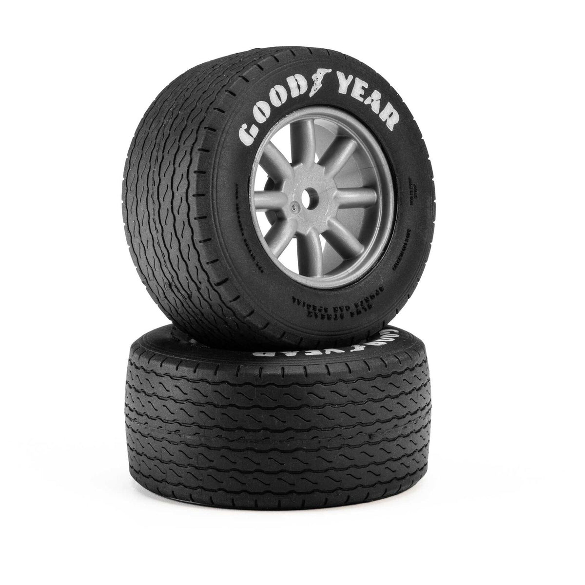 PROLINE PRO1036310 1/12 Goodyear Blue Streak VTA Front Tires Mounted 8mm Gray Wheels (2): Losi NASCAR® Race Car