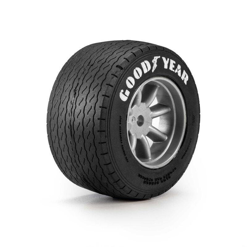 PROLINE PRO1036410 1/12 Goodyear Blue Streak VTA Rear Tires Mounted 8mm Gray Wheels (2): Losi NASCAR® Race Car