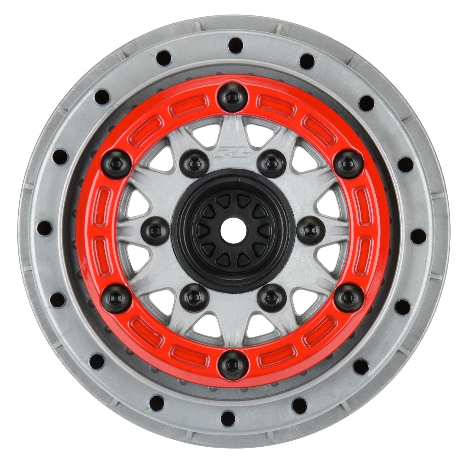 PROLINE 2811-05 1/10 Raid Bead-Loc F/R 2.2"/3.0" 12 & 14mm SC Wheels (2) Red/Gray