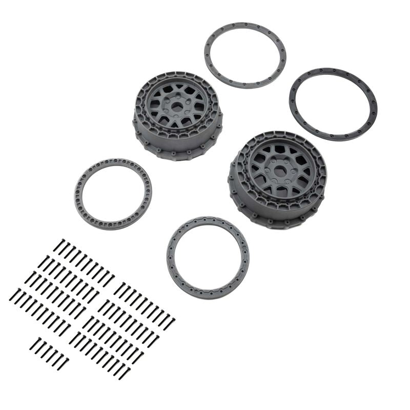 PROLINE PRO287805 Wheel and Beadlock Set, Gray (2): 5IVE-T 3.0