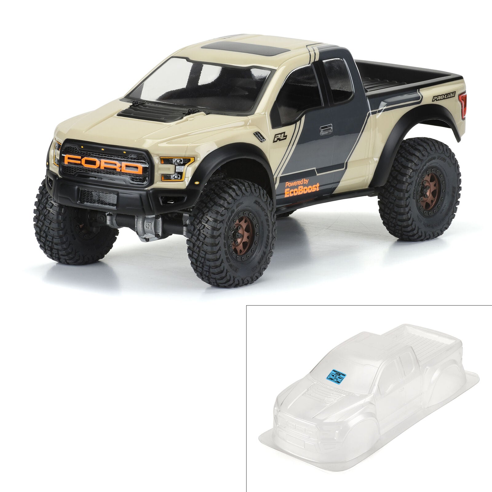 PROLINE 3516-00 Lexan Body 2017 Ford F-150 Raptor Clr Body 12.3" WB Crawlers