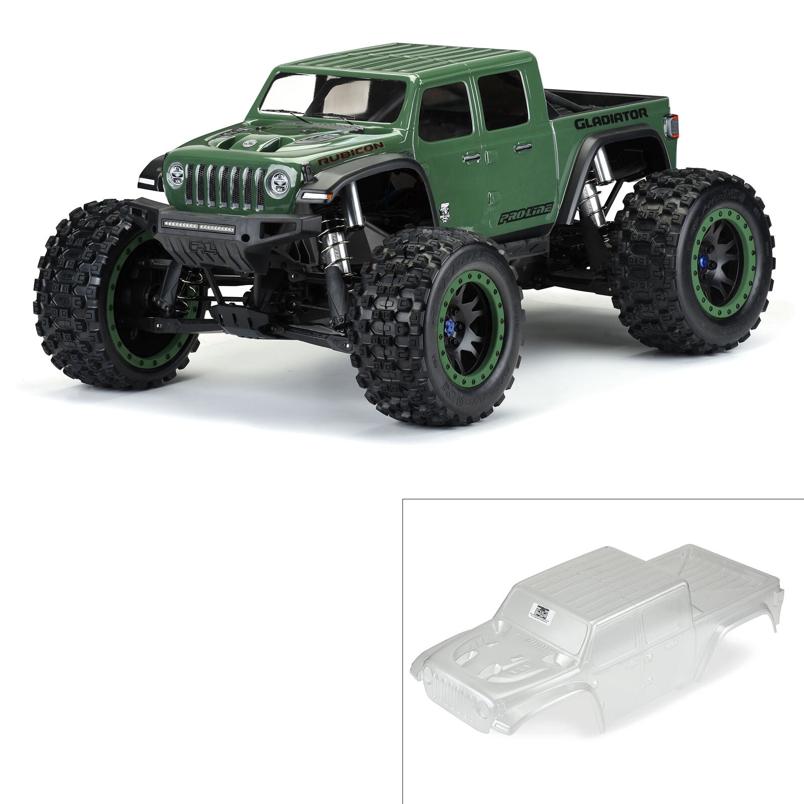 PROLINE 3533-17 Jeep Gladiator Rubicon Pre-Cut Monster Truck Body Clear X-Maxx