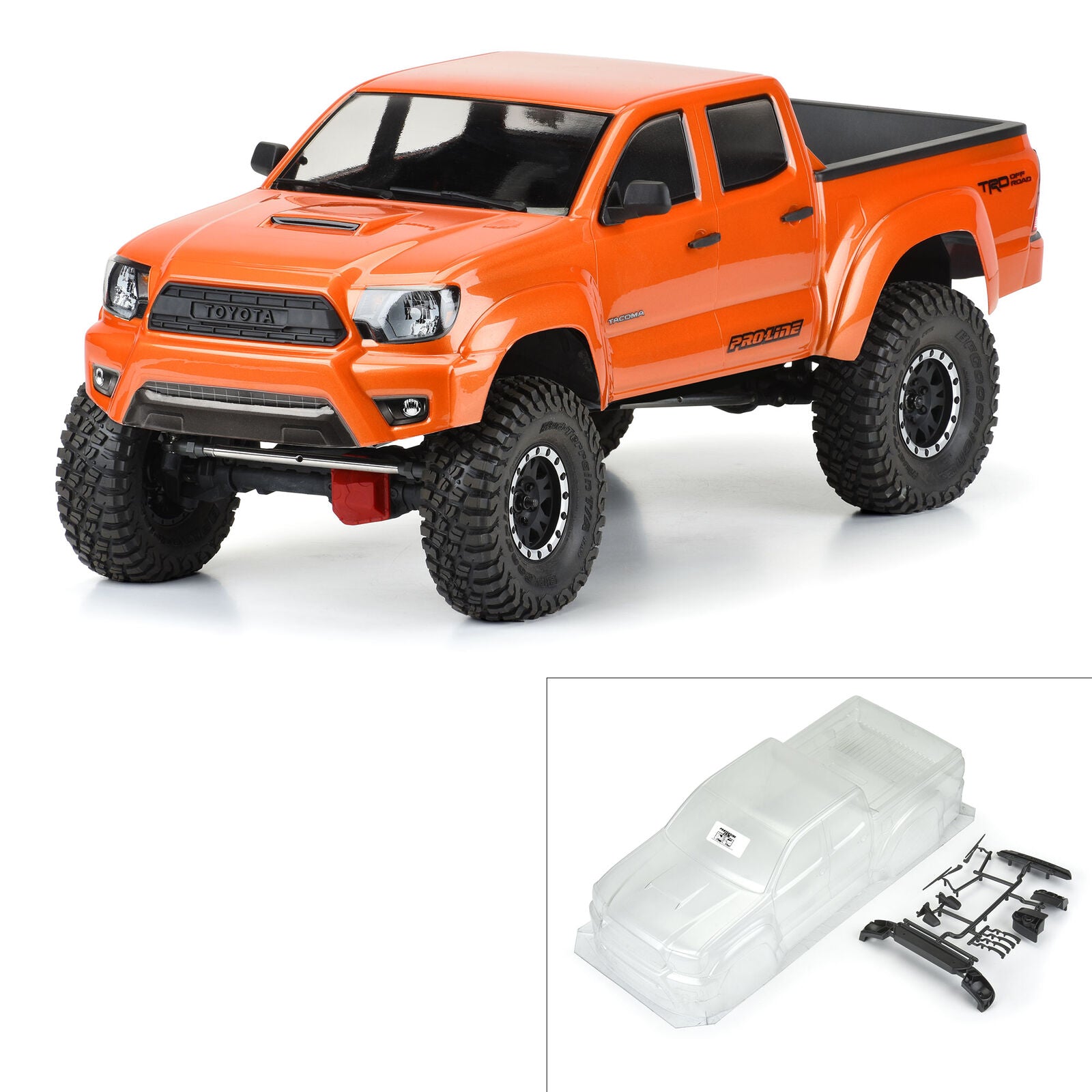 PROLINE 3568-00 1/10 2015 Toyota Tacoma TRD Pro Gen2 Clear Body 12.3" Wheelbase: Crawlers