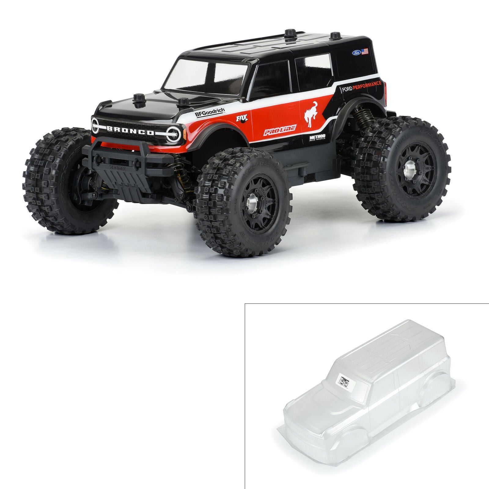 PROLINE 3591-00 1/10 2021 Ford Bronco Clear Body: Stampede, Granite, Vorteks