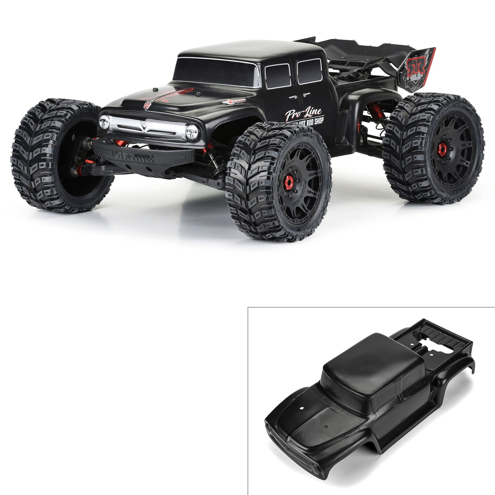 PROLINE 361118 1/5 Pre-Cut Ford F-100 Bash Armor Black Body: Kraton 8S