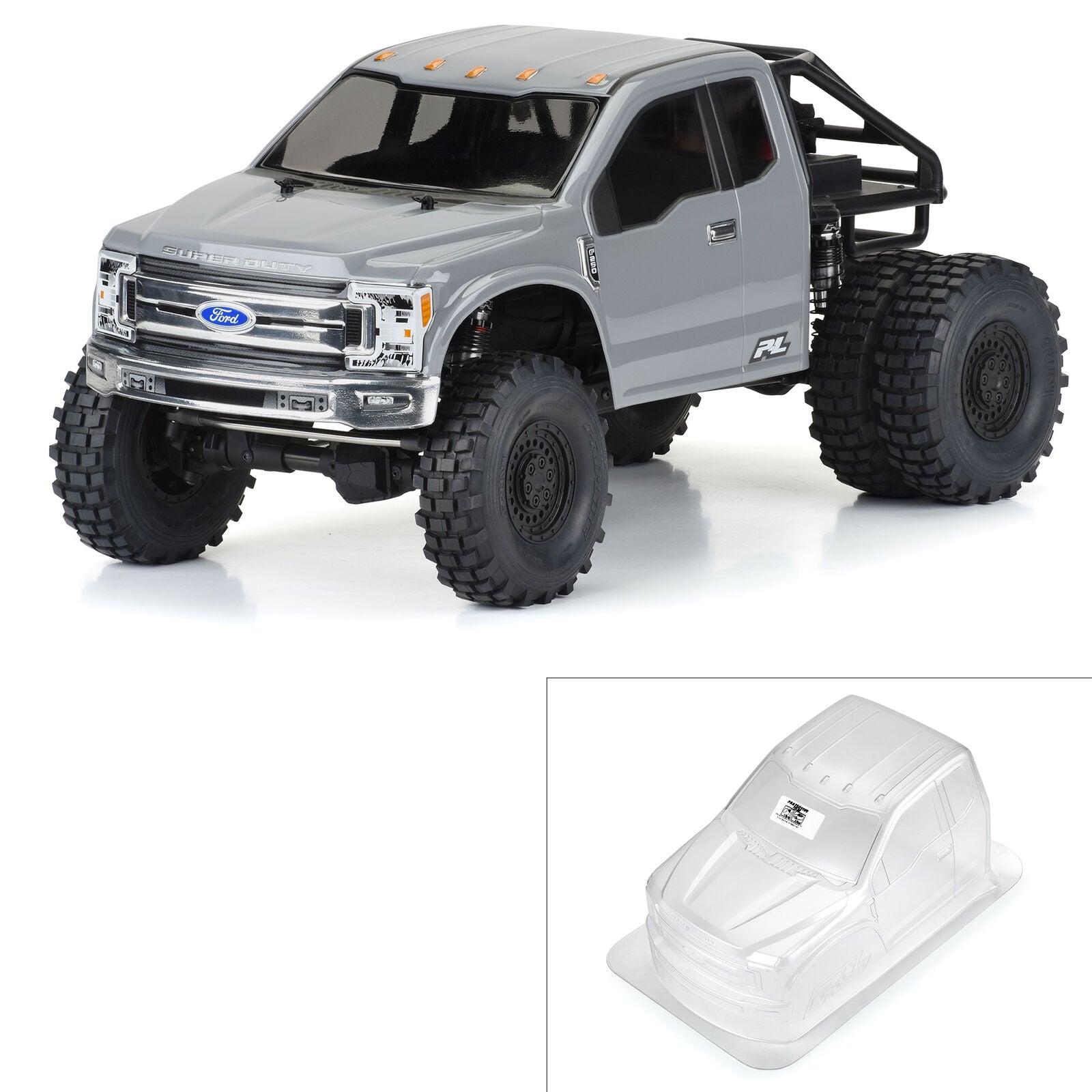 PROLINE PRO361900 1/10 2017 Ford F-250 Super Duty Cab-Only Clear Body 12.3" WB Crawler