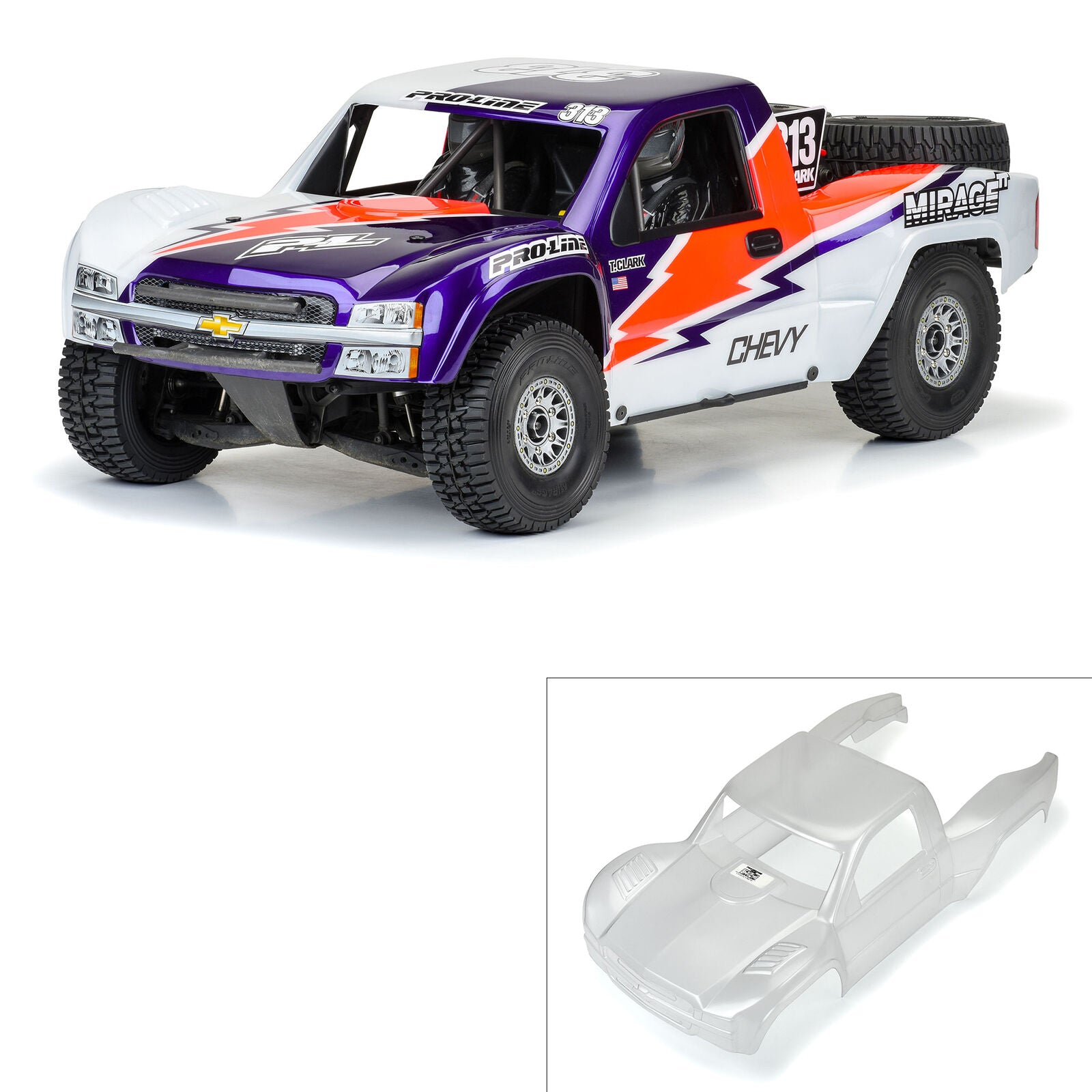 PROLINE PRO362417 1/7 Pre-Cut 2007 Chevy Silverado Clear Body: Unlimited Desert Racer