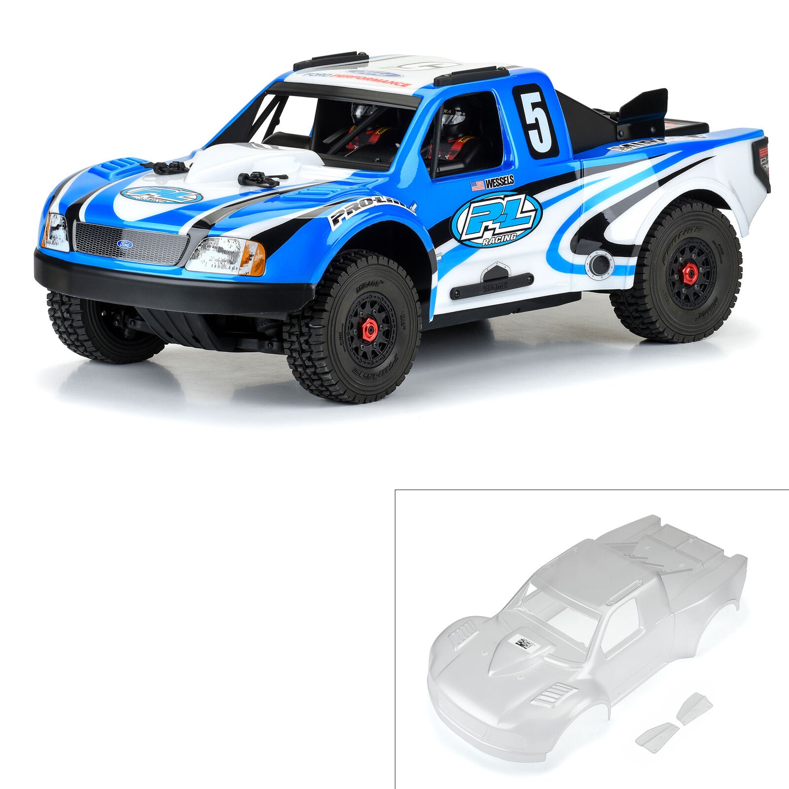 PROLINE PRO363817 1/8 Pre-Cut 1997 Ford F-150 Trophy Truck Clear Body: Mojave 4S